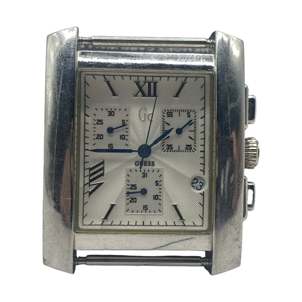 Guess GC Men Chronograph GC2000 Quartz Watch White Dial Needs Battery